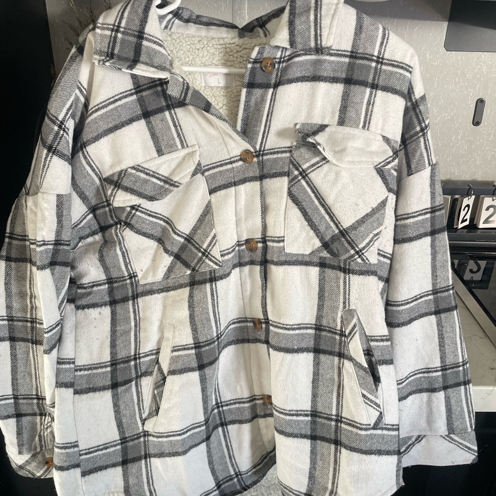 Plaid Women’s Jacket - Black and White